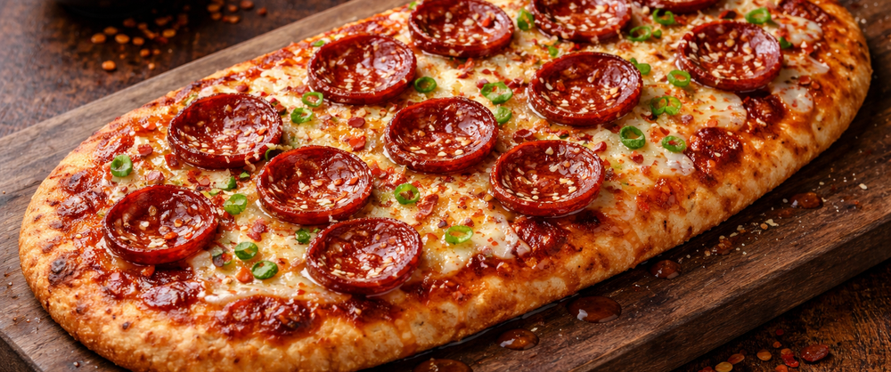 Hot Honey pepperoni flatbread recipe for foodservice